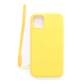 Evelatus Apple iPhone 11 Soft Touch Silicone Case with Strap Yellow