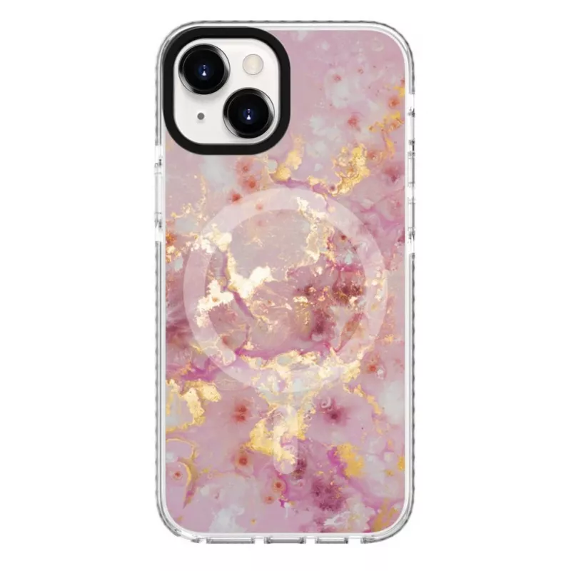 Evelatus Apple iPhone 15 PC+TPU Case with MagSafe - Marble Pink