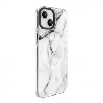 Evelatus Apple iPhone 15 Plus PC+TPU Case with MagSafe - Custom Marble White
