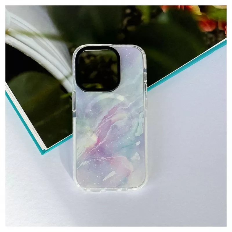 Evelatus Apple iPhone 15 Pro PC+TPU Case with MagSafe - Marble Purple