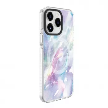 Evelatus Apple iPhone 15 Pro PC+TPU Case with MagSafe - Marble Purple