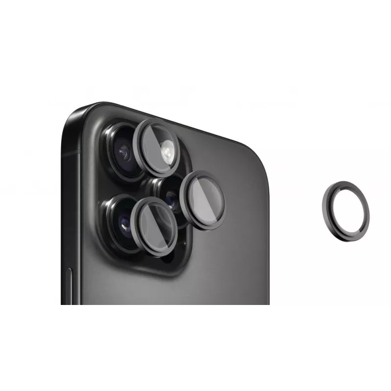 Evelatus Camera Lens Protector Armor for Apple iPhone 16 Pro / 16 Pro Max - Black Titanium