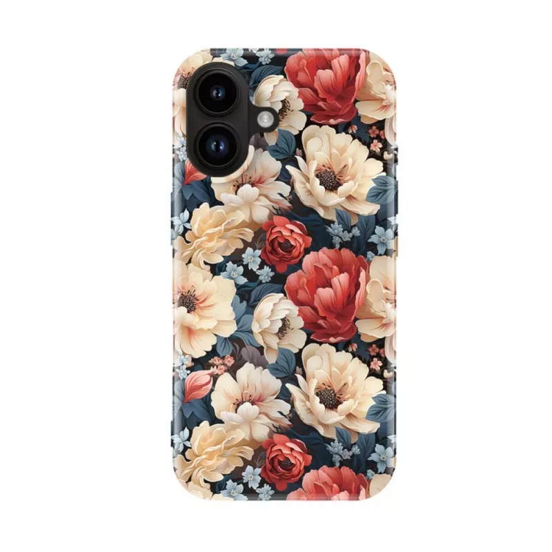 Evelatus Apple iPhone 16 Slim Shell with MagSafe Custom Flower Red Print
