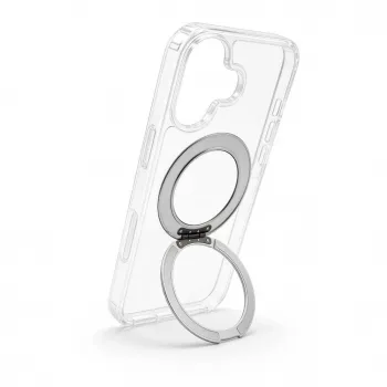 Evelatus Apple iPhone 17 Hybrid Case with MagSafe PC+TPU 360 Metal Stand Transparent