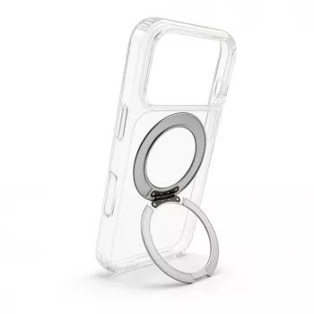 Evelatus Apple iPhone 17 Pro Hybrid Case with MagSafe PC+TPU 360° Metal Stand Transparent