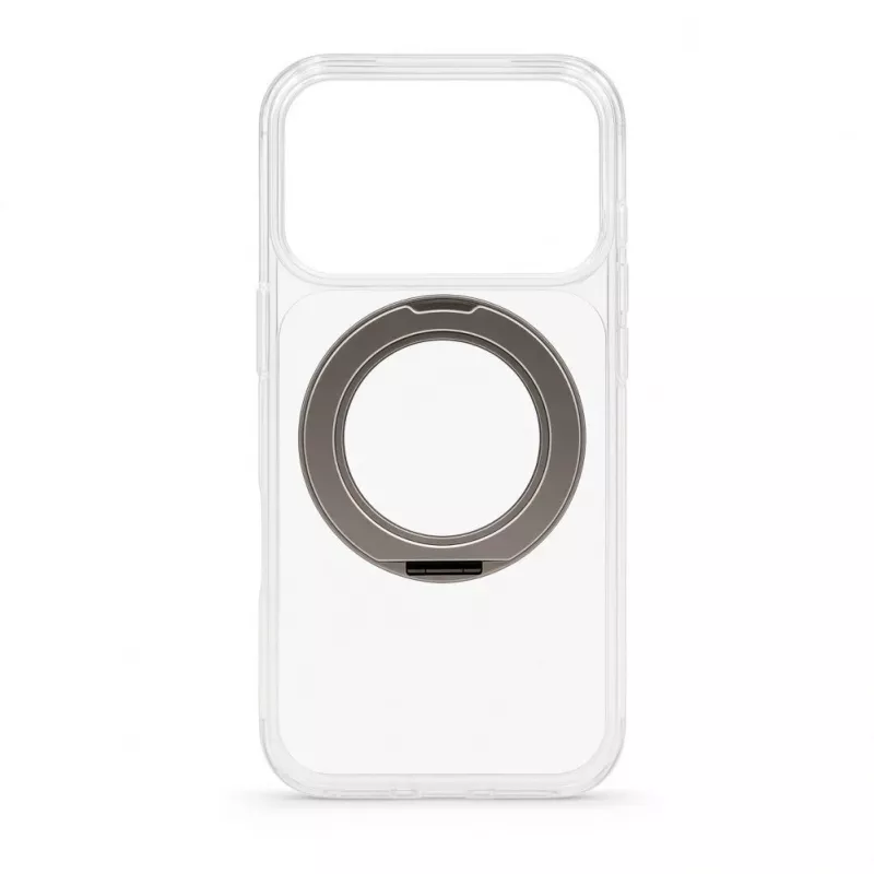 Evelatus Apple iPhone 17 Pro Hybrid Case with MagSafe PC+TPU 360° Metal Stand Transparent