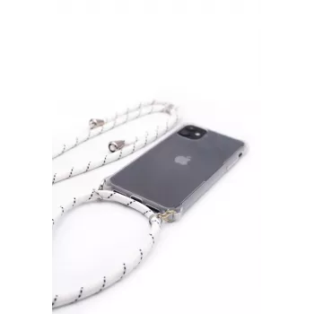 Evelatus Apple iPhone 7/8/SE2020/SE2022 Silicone Transparent Case with Necklace TPU Strap Transparent