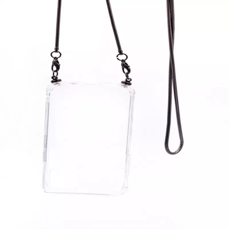 Evelatus Apple iPhone 7/8/SE2020/SE2022 Silicone Transparent Case with Space Gray Necklace TPU Strap