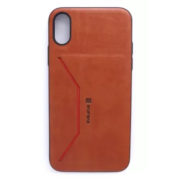 Evelatus Apple iPhone X Nobel Brown Folio Wallet Case