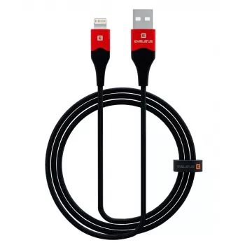 Evelatus Apple Lightning Data Cable MFI09 Aluminum Shell + Braid Black Red