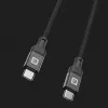 Evelatus Coiled USB-C to USB-C Cable 1.2M 60W PD Braided Black