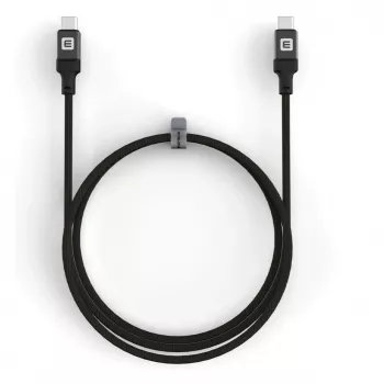 Evelatus Coiled USB-C to USB-C Cable 1.2M 60W PD Braided Black