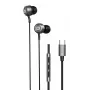 Evelatus Crystal Clear Audio In-Ear Headphones with USB-C and Microphone, Black