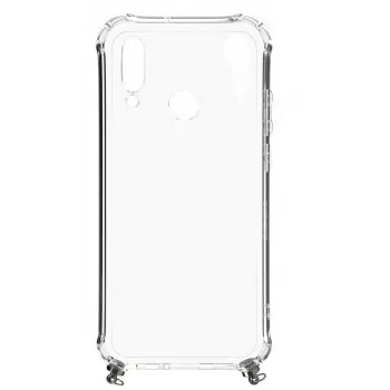 Evelatus Huawei P30 Lite Transparent Silicone Case with TPU Necklace Strap Space Gray