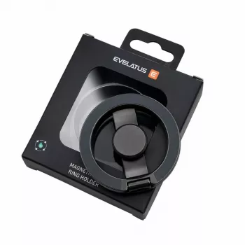Evelatus Magnetic Phone Metal Ring Holder Black