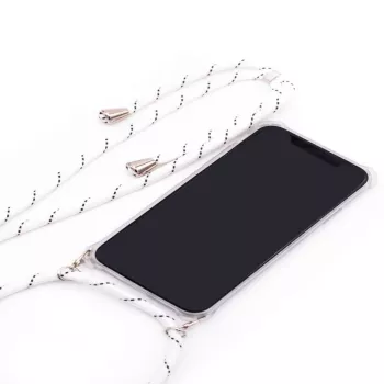 Evelatus Samsung A50 Case with Rope White Stripes Transparent