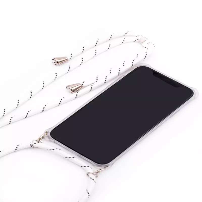 Evelatus Samsung A50 Case with Rope White Stripes Transparent