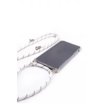 Evelatus Samsung A50 Case with Rope White Stripes Transparent