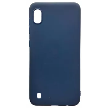 Evelatus Samsung Galaxy A10 Soft Touch Silicone Case with Strap Dark Blue