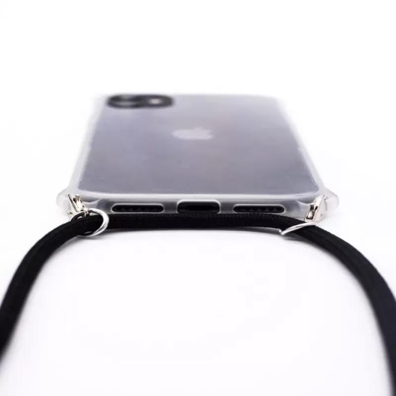 Evelatus Samsung Galaxy A10s Case with Rope Strap, Black Transparent