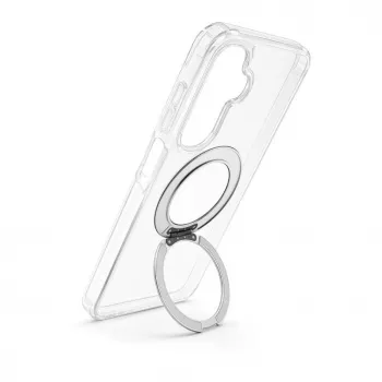 Evelatus Samsung Galaxy A17 4G / A17 5G Hybrid Case with MagSafe PC+TPU 360 Metal Stand Transparent