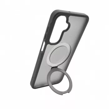 Evelatus Samsung Galaxy A17 4G / A17 5G Shield Case With MagSafe & Stand Matte Ring Smoke Grey