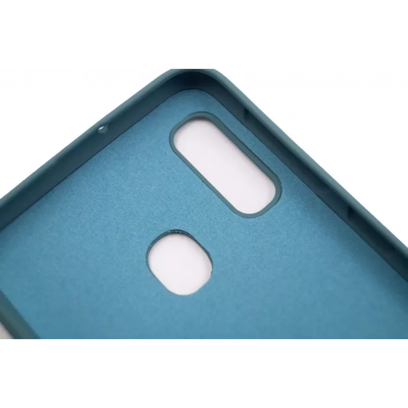 Evelatus Samsung Galaxy A20e Soft Touch Silicone Case with Strap Blue
