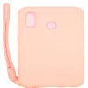 Evelatus Samsung Galaxy A20e Soft Touch Silicone Case with Strap Pink