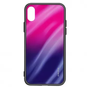 Evelatus Samsung Galaxy A20e Water Ripple Gradient Anti-Explosion Tempered Glass Case - Pink-Purple