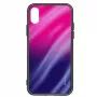 Evelatus Samsung Galaxy A20e Water Ripple Gradient Anti-Explosion Tempered Glass Case - Pink-Purple