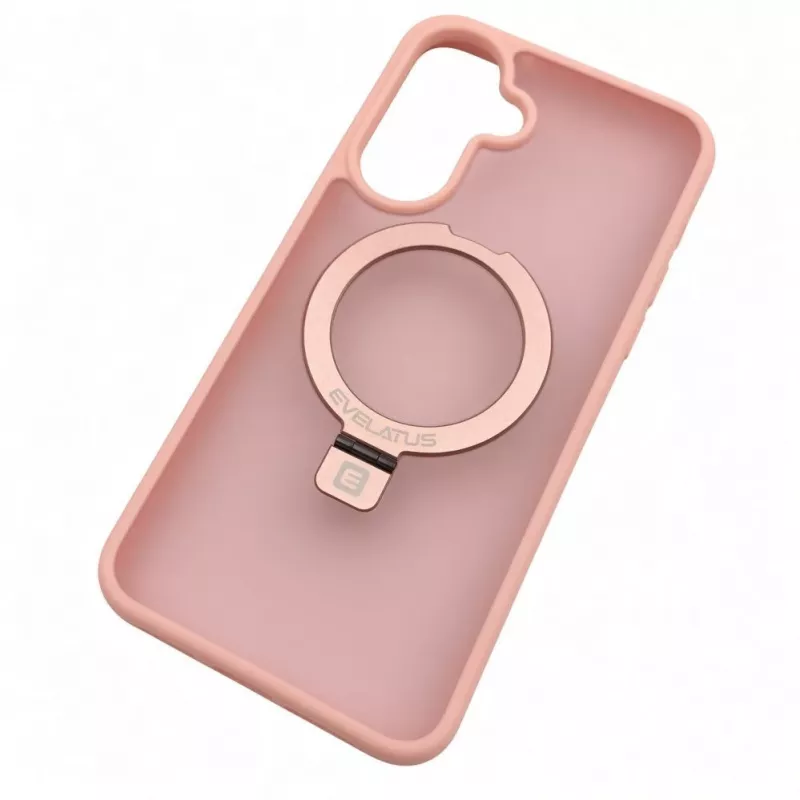 Evelatus Samsung Galaxy A37 / A36 Shield Case With MagSafe & Stand Matte Ring Light Pink