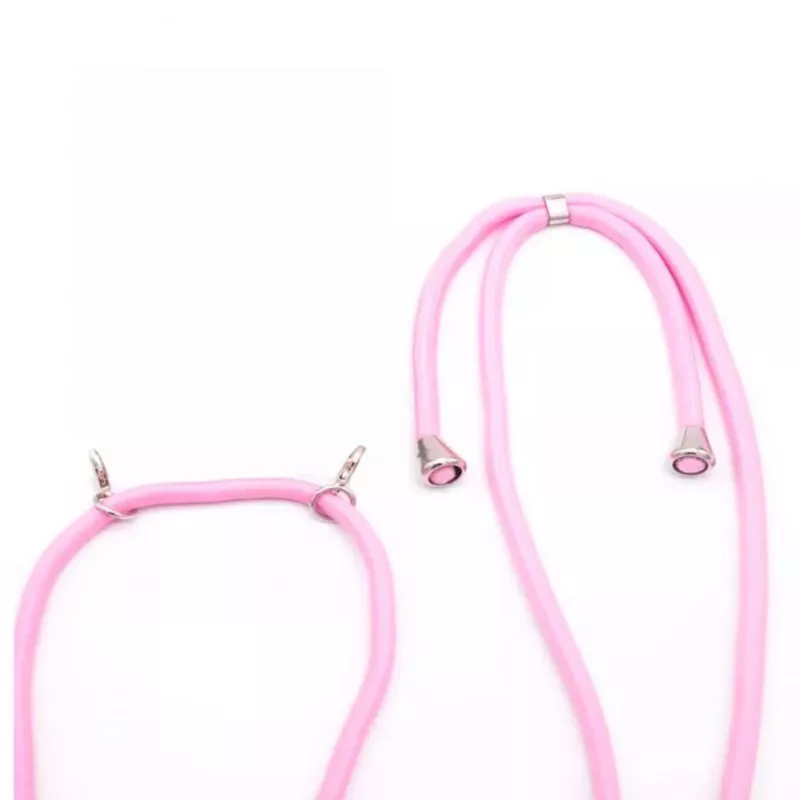 Evelatus Samsung Galaxy A40s Case with Rope Pink Transparent