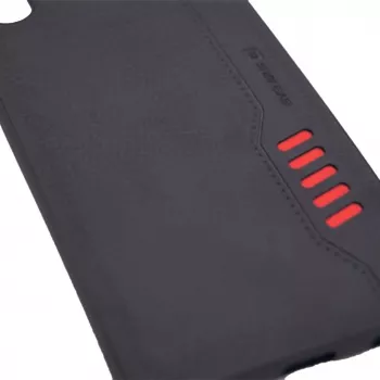 Evelatus Samsung Galaxy A50 Shooter Series Black Rugged Back Cover with Kickstand and Ring Holder