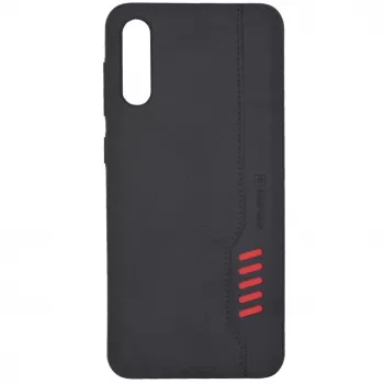 Evelatus Samsung Galaxy A50 Shooter Series Black Rugged Back Cover with Kickstand and Ring Holder