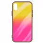 Evelatus Samsung Galaxy A50 Water Ripple Full Color Electroplating Tempered Glass Gradient Yellow-Pink