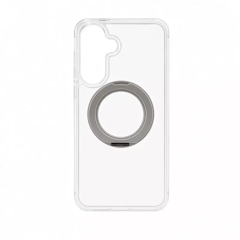 Evelatus Samsung Galaxy A57 Hybrid Case with MagSafe PC+TPU 360 Metal Stand Transparent