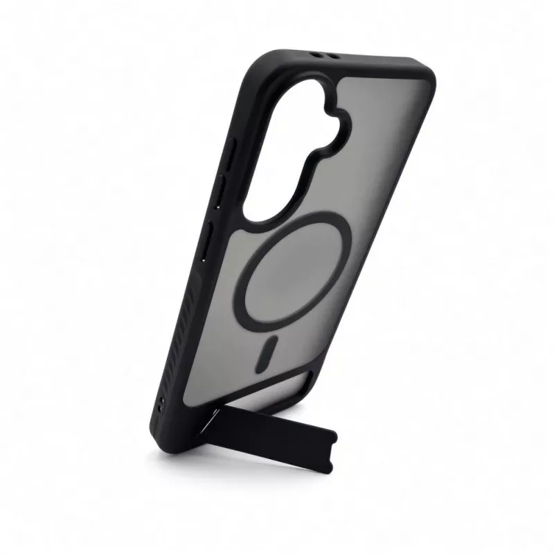 Evelatus Samsung Galaxy A57 Rubber Coated MagSafe Case with Stand Black