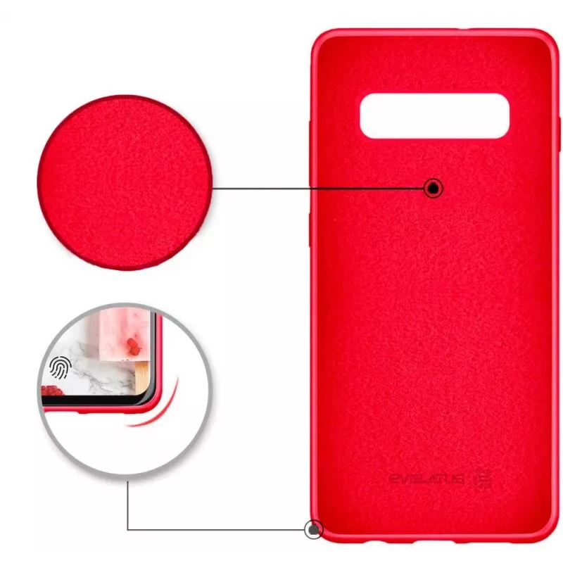 Evelatus Samsung Galaxy S10 Plus Soft Silicone Case Red