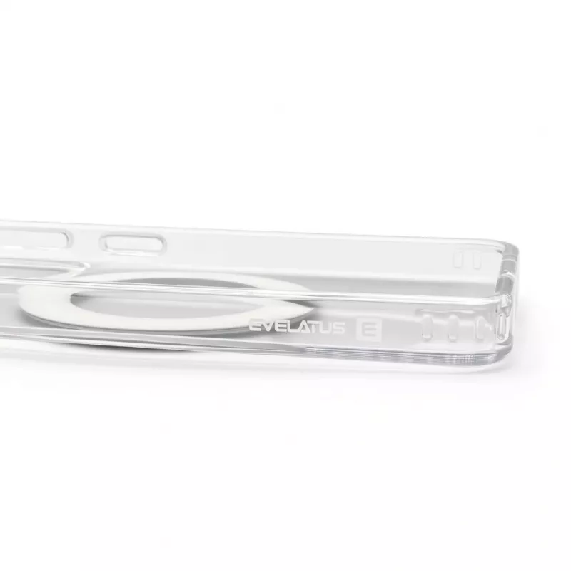 Evelatus Samsung Galaxy S26 Hybrid Case with MagSafe PC+TPU 360 Metal Stand Transparent