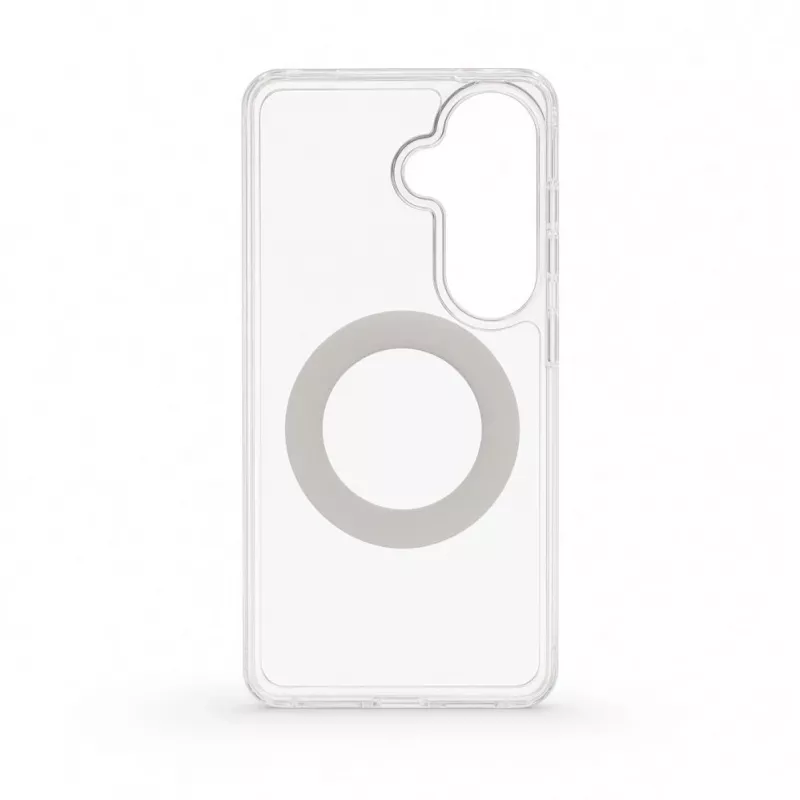 Evelatus Samsung Galaxy S26 Hybrid Case with MagSafe PC+TPU 360 Metal Stand Transparent