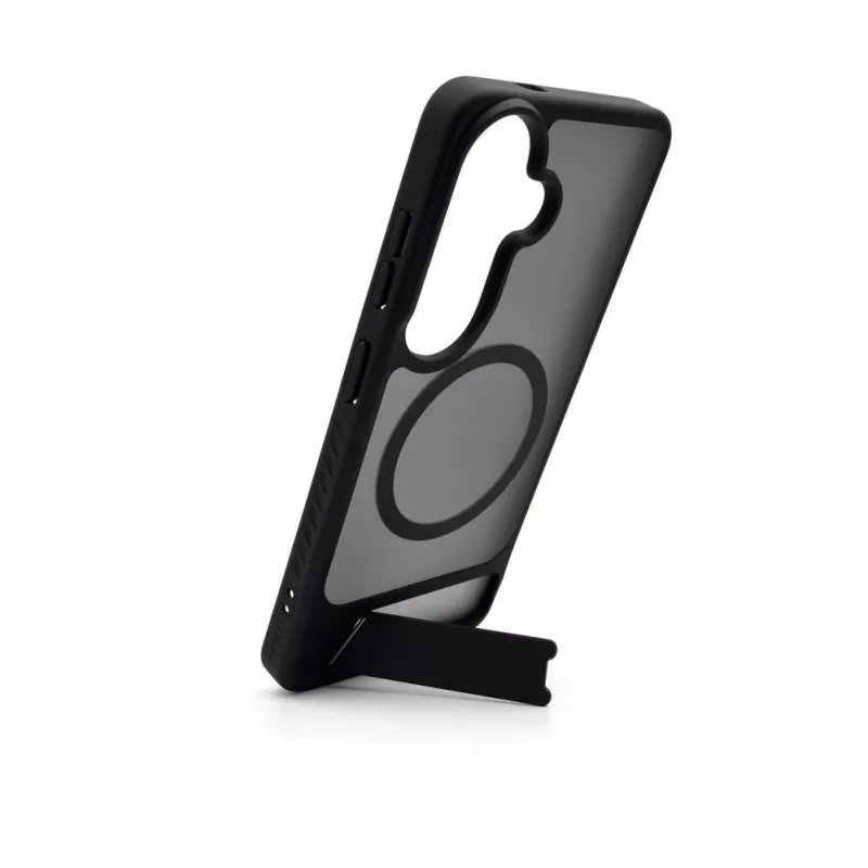 Evelatus Samsung Galaxy S26 Rubber Coated MagSafe With Stand Case Black