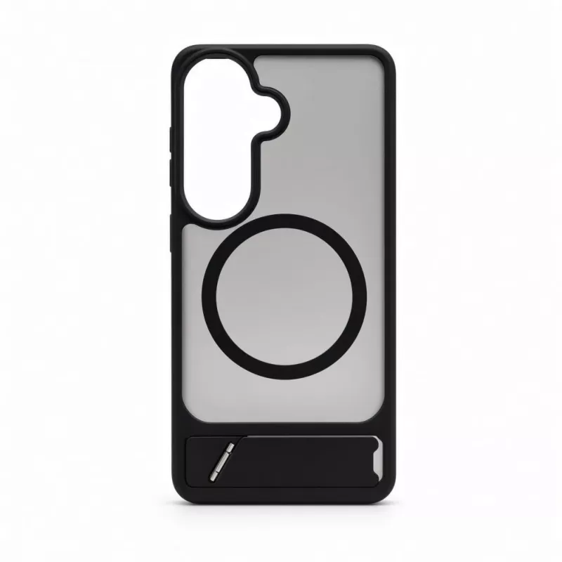 Evelatus Samsung Galaxy S26 Rubber Coated MagSafe With Stand Case Black