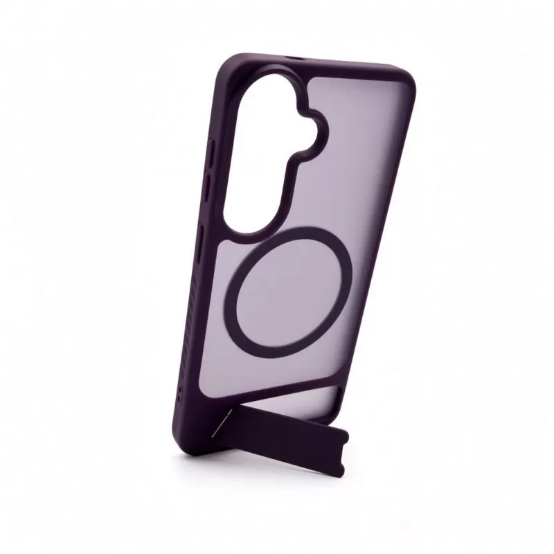 Evelatus Samsung Galaxy S26 Rubber Coated MagSafe With Stand Case Purple