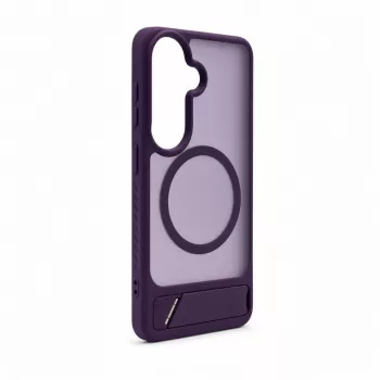 Evelatus Samsung Galaxy S26 Rubber Coated MagSafe With Stand Case Purple