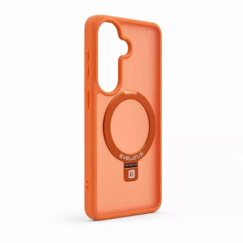 Evelatus Samsung Galaxy S26 Shield Case with MagSafe & Stand Matte Ring Orange