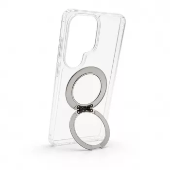 Evelatus Samsung Galaxy S26 Ultra Hybrid Case with MagSafe PC+TPU 360 Metal Stand Transparent