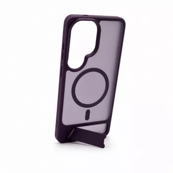 Evelatus Samsung Galaxy S26 Ultra Rubber Coated MagSafe Case with Stand - Purple