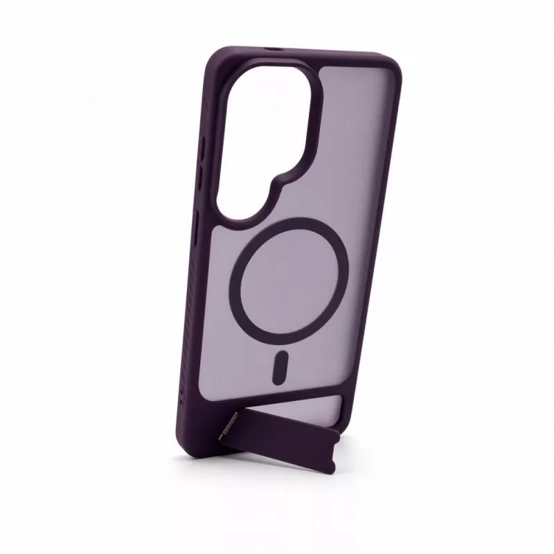 Evelatus Samsung Galaxy S26 Ultra Rubber Coated MagSafe Case with Stand - Purple