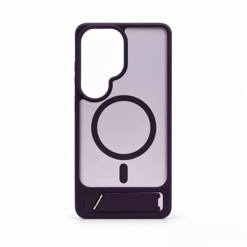 Evelatus Samsung Galaxy S26 Ultra Rubber Coated MagSafe Case with Stand - Purple