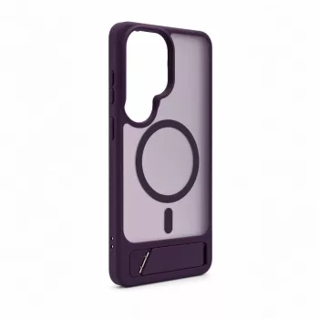 Evelatus Samsung Galaxy S26 Ultra Rubber Coated MagSafe Case with Stand - Purple